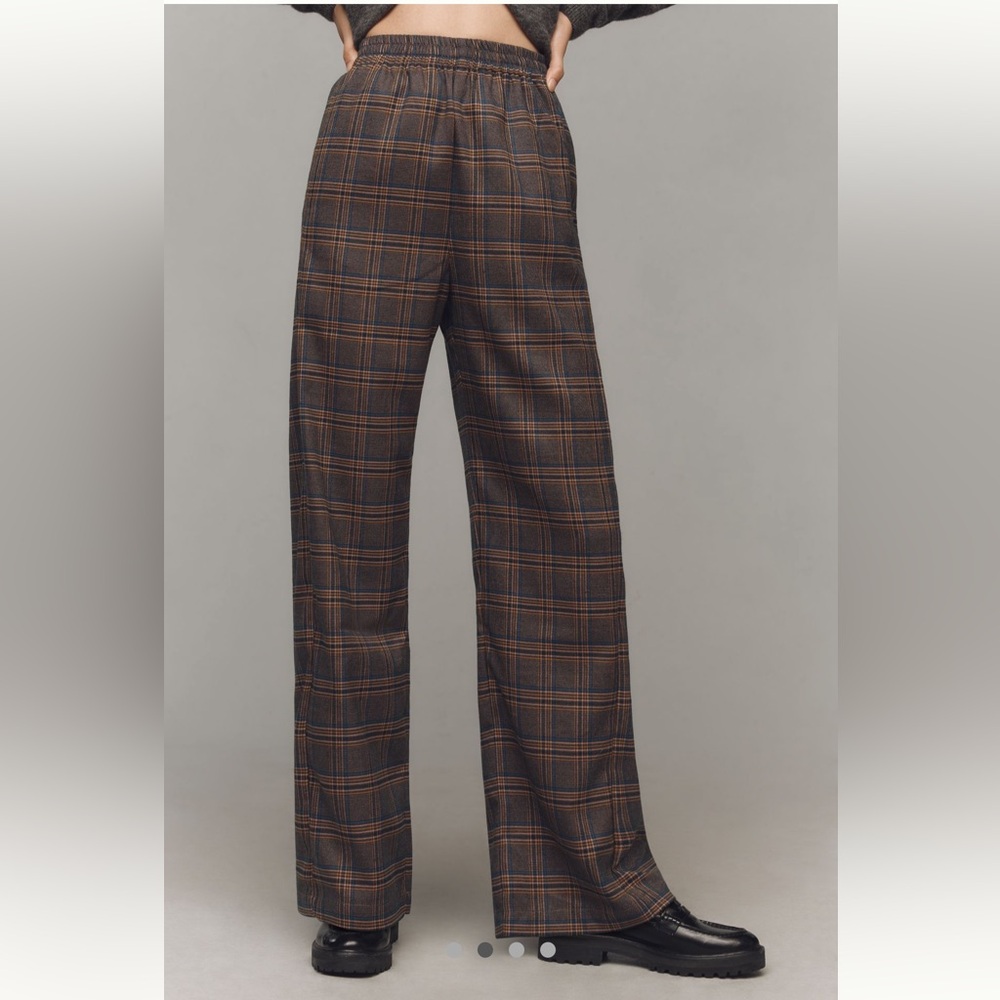 Plaid Wide-Leg Pants 16”waist, 32” inseam